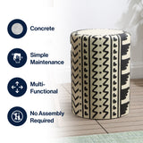 Rugvor 18" MidCentury Modern Geometric Drum Garden Stool