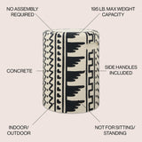 Rugvor 18" MidCentury Modern Geometric Drum Garden Stool - JONATHAN Y
