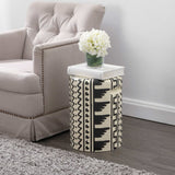 Rugvor 18" MidCentury Modern Geometric Drum Garden Stool - JONATHAN Y