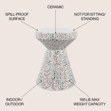 Xenia 17.75" Modern Bohemian Terrazzo Indoor/Outdoor Drum Accent Table - JONATHAN Y