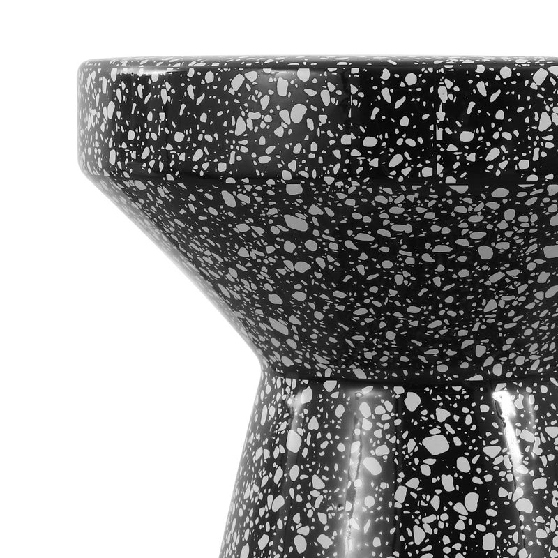Xenia 17.75" Modern Bohemian Terrazzo Indoor/Outdoor Drum Accent Table - JONATHAN Y
