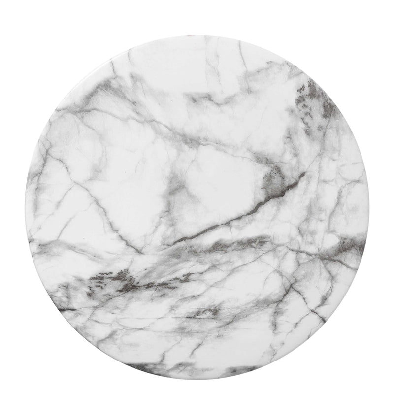 Varavara 14.75" Contemporary Modern Marble Glaze Drum Indoor/Outdoor Garden Stool - JONATHAN Y