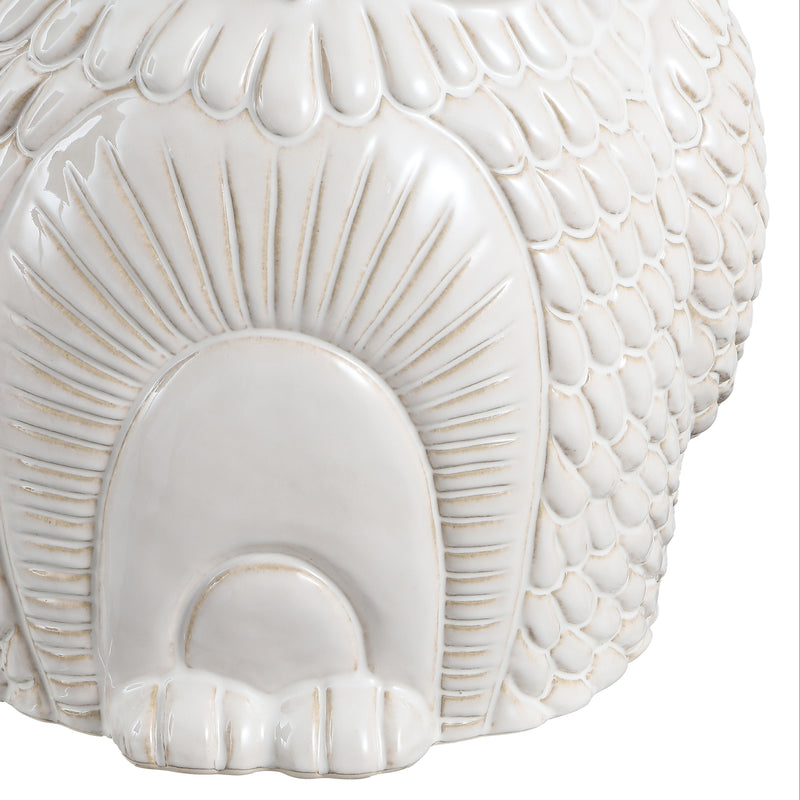 Millie 17.5" Classic Vintage Ceramic Indoor/Outdoor Owl Garden Stool