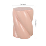 Yves 18" Modern Minimalist Rope Twist Ceramic Indoor-Outdoor Garden Stool