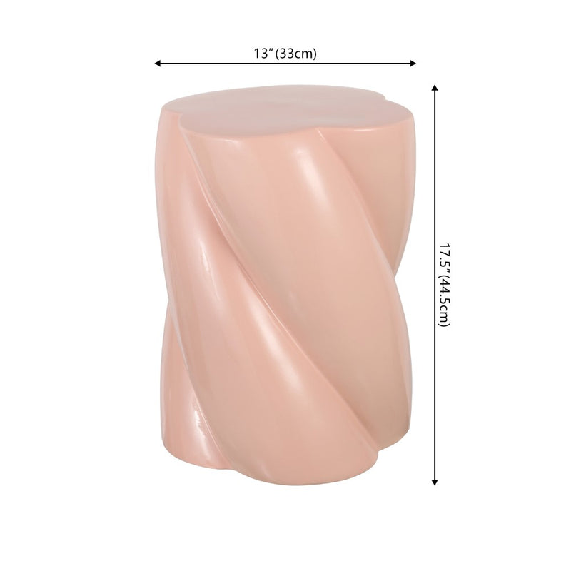 Yves 18" Modern Minimalist Rope Twist Ceramic Indoor-Outdoor Garden Stool