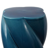 Yves 18" Modern Minimalist Rope Twist Ceramic Indoor-Outdoor Garden Stool