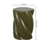 Yves 18" Modern Minimalist Rope Twist Ceramic Indoor-Outdoor Garden Stool