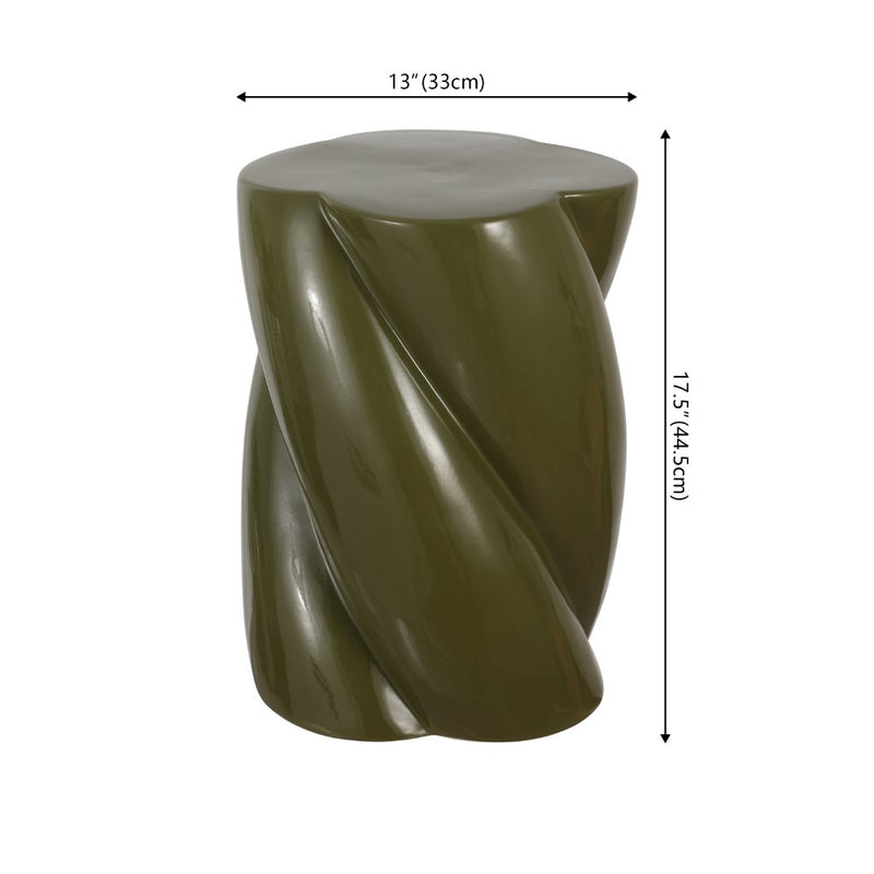Yves 18" Modern Minimalist Rope Twist Ceramic Indoor-Outdoor Garden Stool