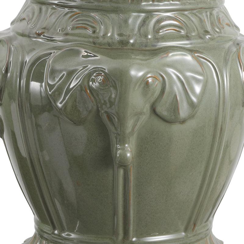 Anita 18" Classic Vintage Ceramic Indoor/Outdoor 4-Elephant Garden Stool