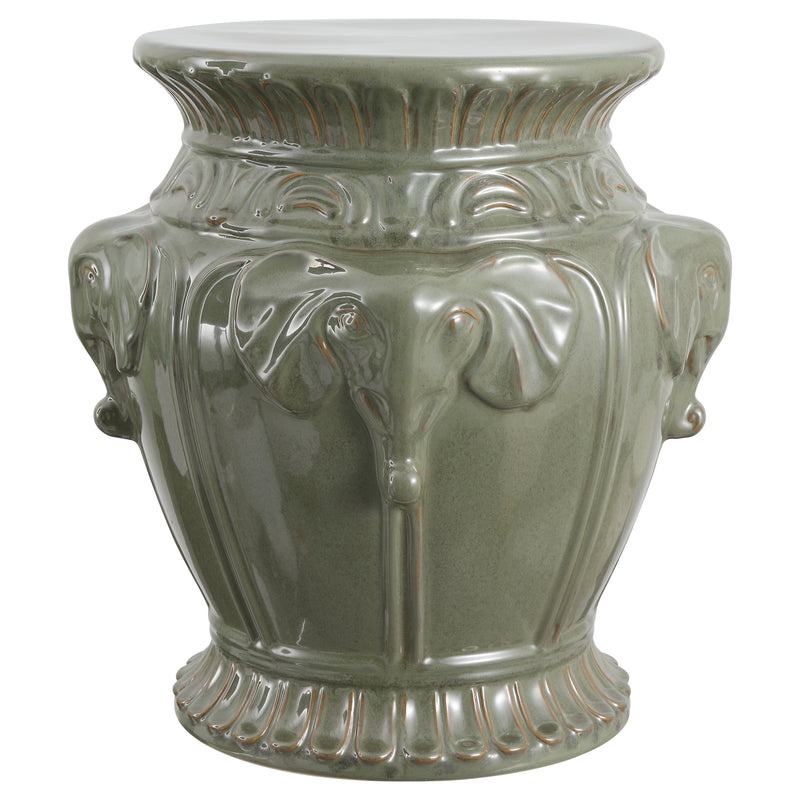 Anita 18" Classic Vintage Ceramic Indoor/Outdoor 4-Elephant Garden Stool