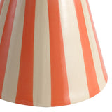 Gemma 17.3 in. Modern Coastal Striped Ceramic Indoor/Outdoor Garden Stool and Accent Table - Orange/Cream