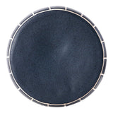 Owen 17.8 in. Modern Minimalist Grid Textured Barrel Ceramic Indoor/Outdoor Garden Stool and Accent Table - Matte Navy
