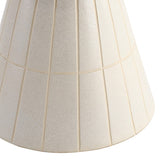 Clara 17.5 in. Modern Minimalist Grid Hourglass Ceramic Indoor/Outdoor Garden Stool and Accent Table - Matte Cream