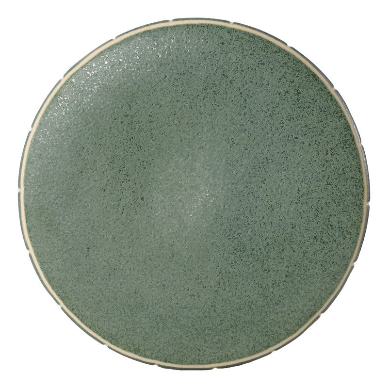 Clara 17.5 in. Modern Minimalist Grid Hourglass Ceramic Indoor/Outdoor Garden Stool and Accent Table - Matte Sage Green