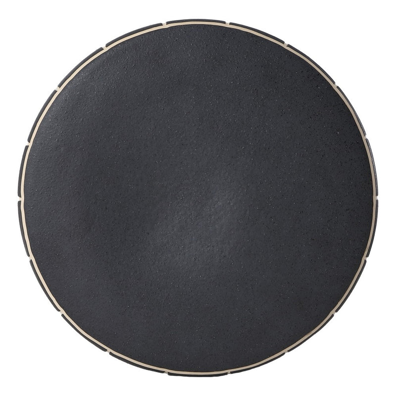 Clara 17.5 in. Modern Minimalist Grid Hourglass Ceramic Indoor/Outdoor Garden Stool and Accent Table - Matte Black