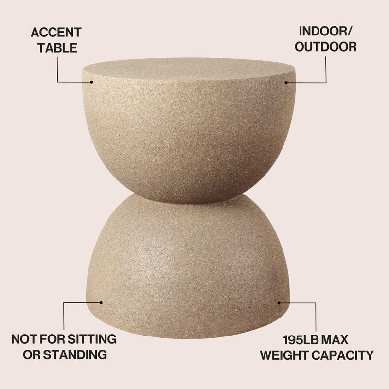 Greta 18" Mid-Century Modern Drum Accent Table