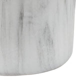 Troy 16.75" Modern Minimalist Faux Marble Column Indoor/Outdoor Accent Table