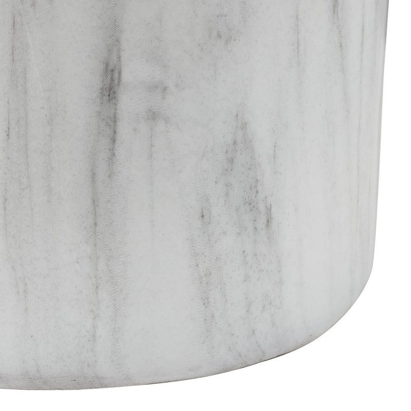 Troy 16.75" Modern Minimalist Faux Marble Column Indoor/Outdoor Accent Table