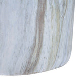 Troy 16.75" Modern Minimalist Faux Marble Column Indoor/Outdoor Accent Table