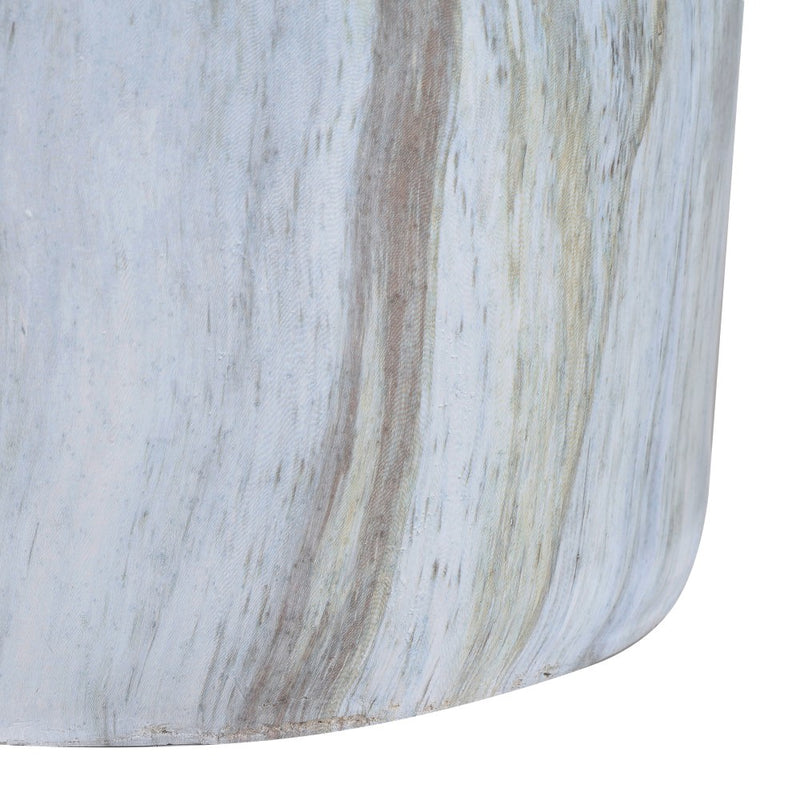 Troy 16.75" Modern Minimalist Faux Marble Column Indoor/Outdoor Accent Table