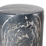 Troy 16.75" Modern Minimalist Faux Marble Column Indoor/Outdoor Accent Table