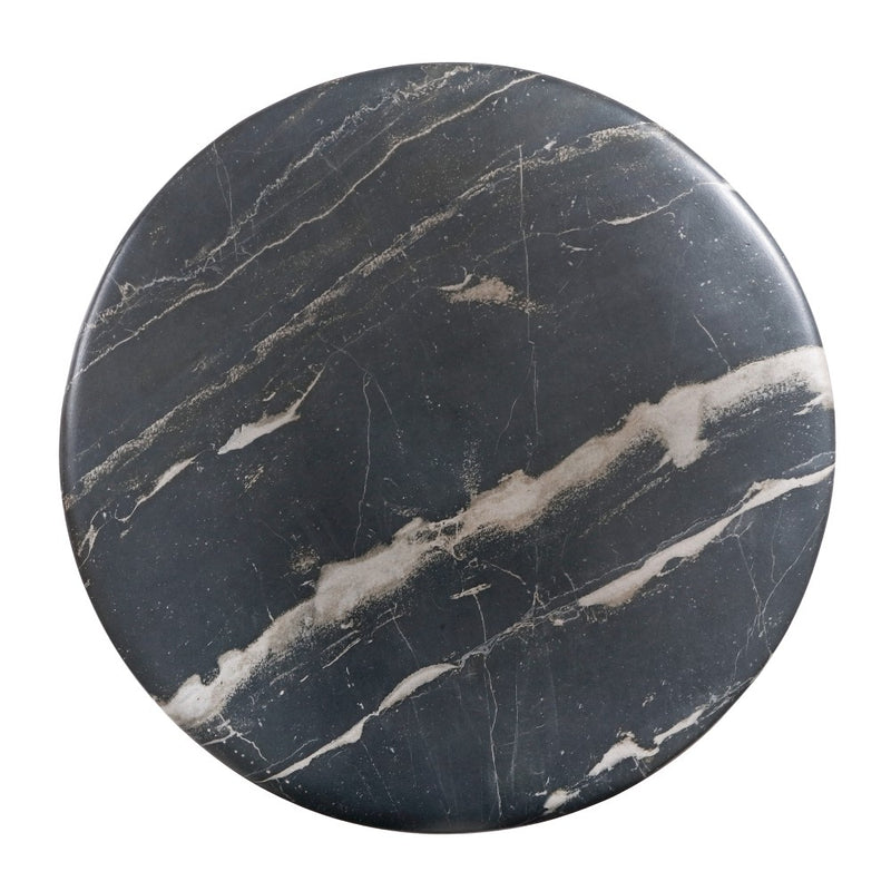Troy 16.75" Modern Minimalist Faux Marble Column Indoor/Outdoor Accent Table