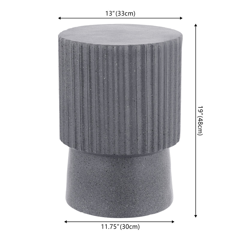 Louisa 19" Modern Art Deco Tambour Accent Table
