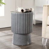Louisa 19" Modern Art Deco Tambour Accent Table