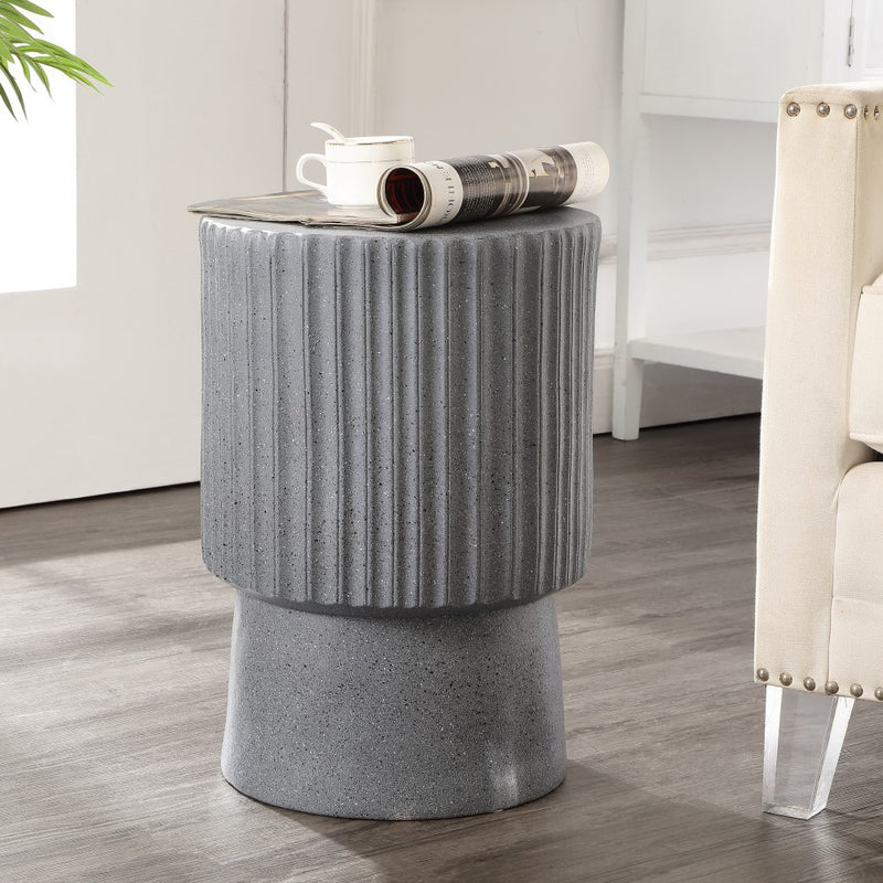 Louisa 19" Modern Art Deco Tambour Accent Table