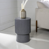 Louisa 19" Modern Art Deco Tambour Accent Table