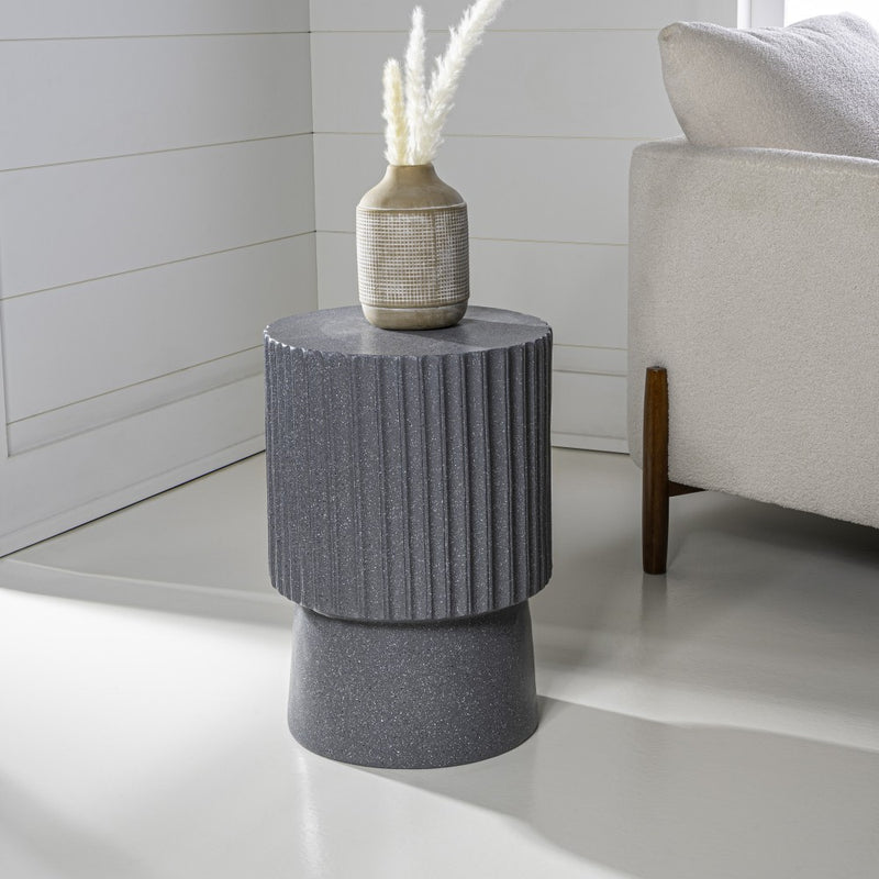 Louisa 19" Modern Art Deco Tambour Accent Table