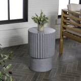 Louisa 19" Modern Art Deco Tambour Accent Table