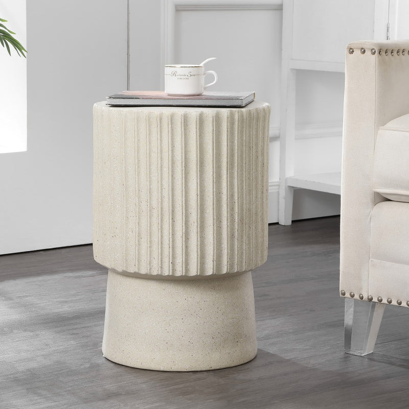 Louisa 19" Modern Art Deco Tambour Accent Table