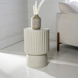 Louisa 19" Modern Art Deco Tambour Accent Table