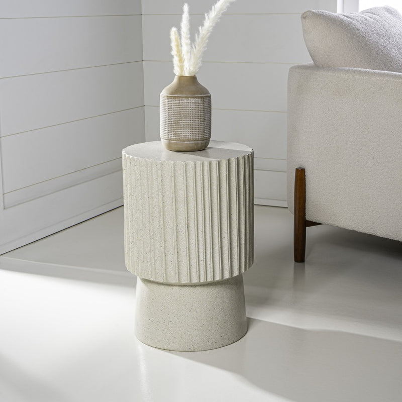 Louisa 19" Modern Art Deco Tambour Accent Table