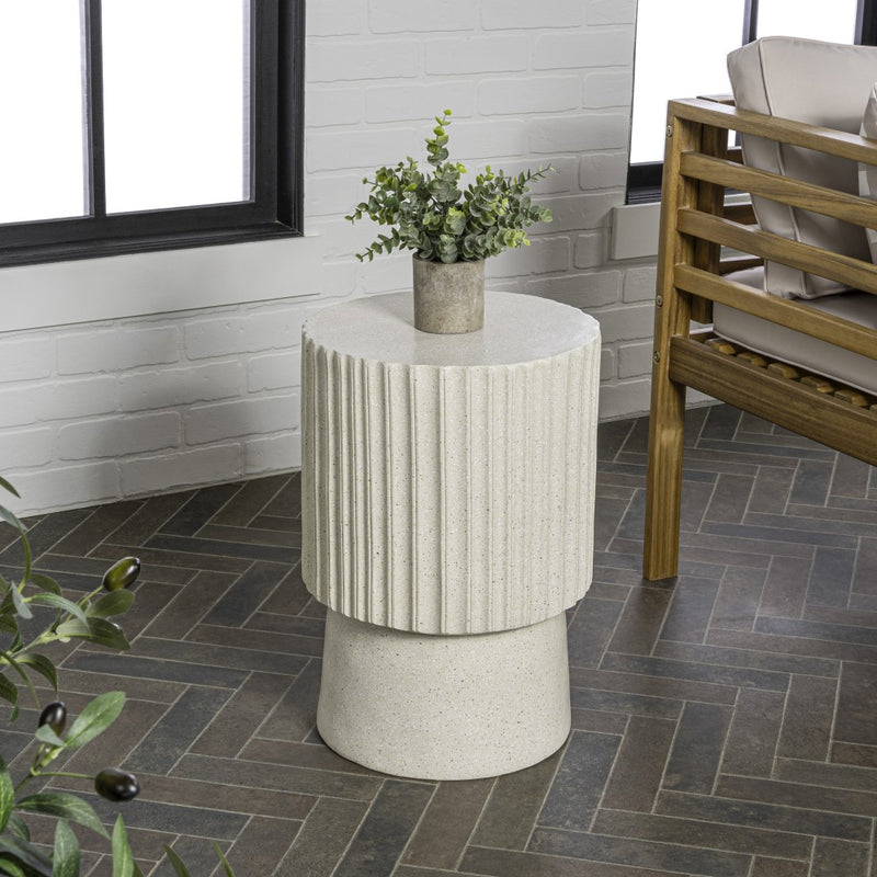 Louisa 19" Modern Art Deco Tambour Accent Table