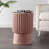 Louisa 19" Modern Art Deco Tambour Accent Table