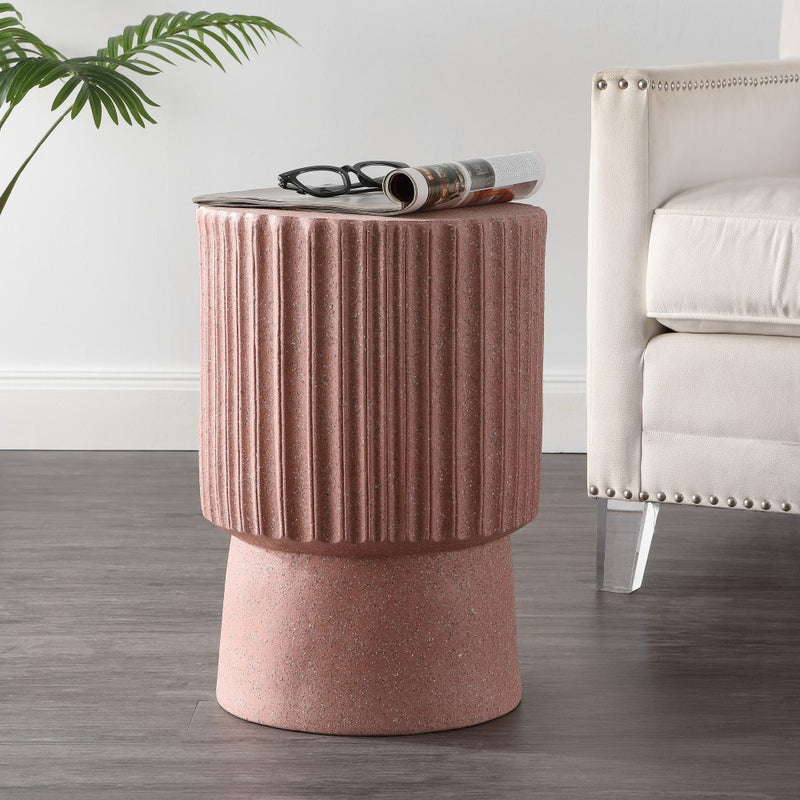 Louisa 19" Modern Art Deco Tambour Accent Table