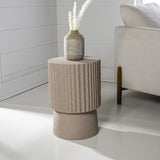 Louisa 19" Modern Art Deco Tambour Accent Table