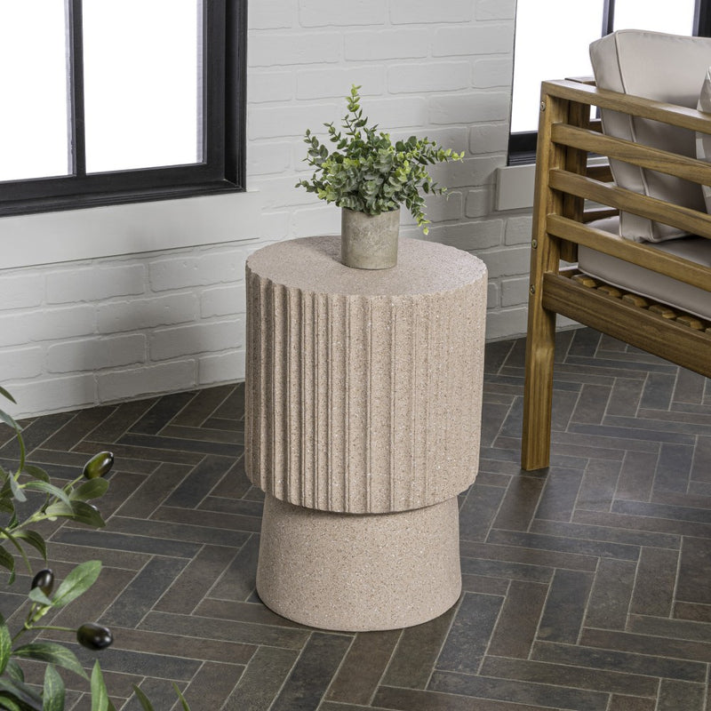 Louisa 19" Modern Art Deco Tambour Accent Table