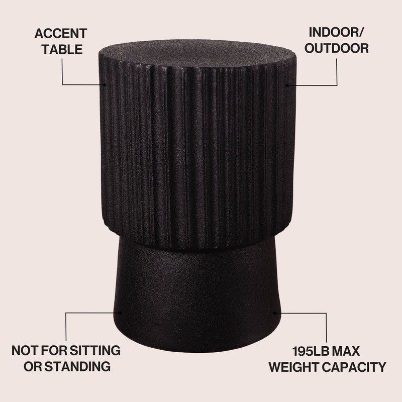 Louisa 19" Modern Art Deco Tambour Accent Table