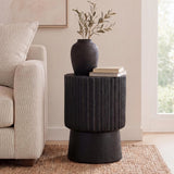 Louisa 19" Modern Art Deco Tambour Accent Table