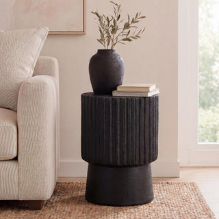 Louisa 19" Modern Art Deco Tambour Accent Table