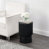 Louisa 19" Modern Art Deco Tambour Accent Table