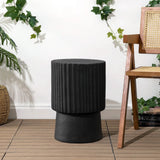 Louisa 19" Modern Art Deco Tambour Accent Table