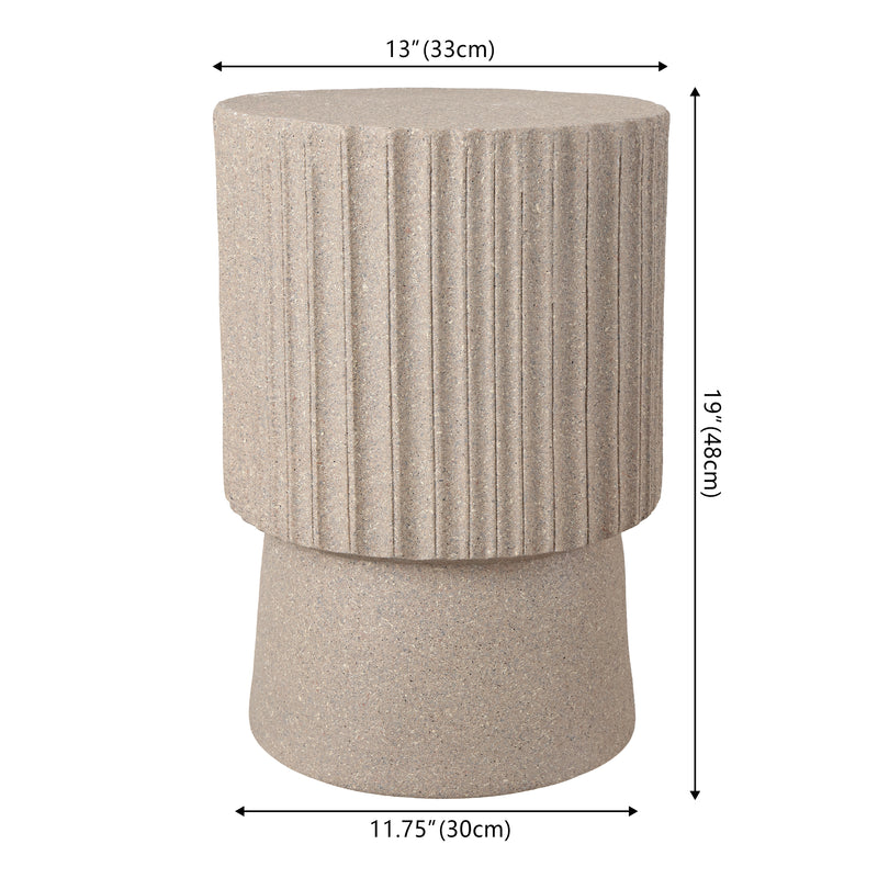 Louisa 19" Modern Art Deco Tambour Accent Table