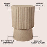 Louisa 19" Modern Art Deco Tambour Accent Table