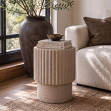 Louisa 19" Modern Art Deco Tambour Accent Table