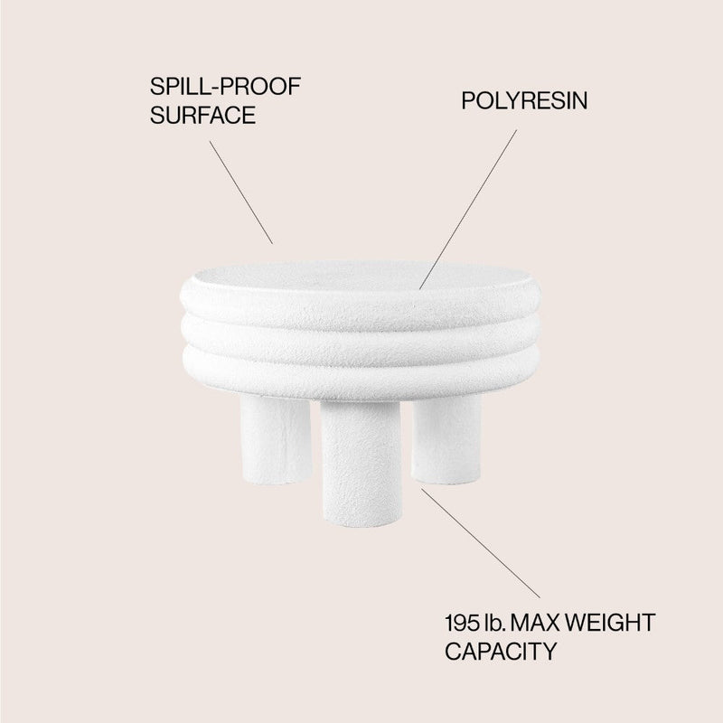 Rashida 13.5" Contemporary Minimalist Curvy Low Accent Table - JONATHAN Y
