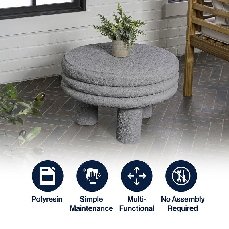 Rashida 13.5" Contemporary Minimalist Curvy Low Accent Table